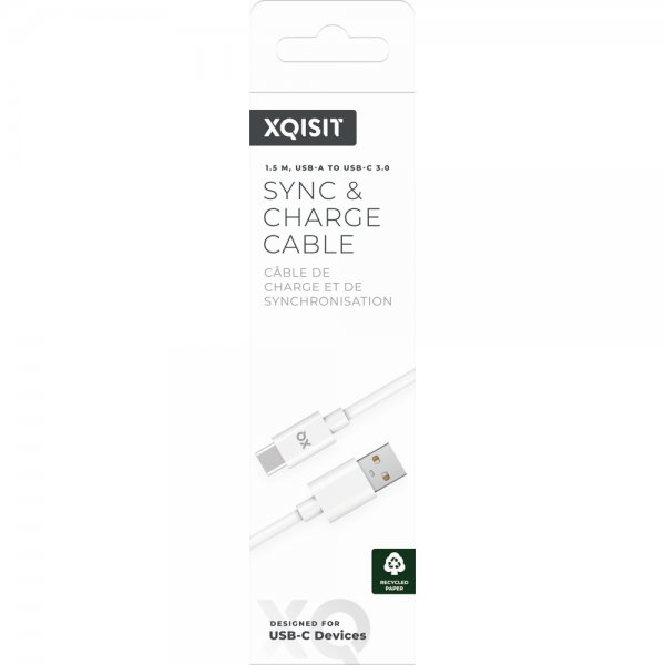 Xqisit USB til Type C Kabel 1.5 m Hvid