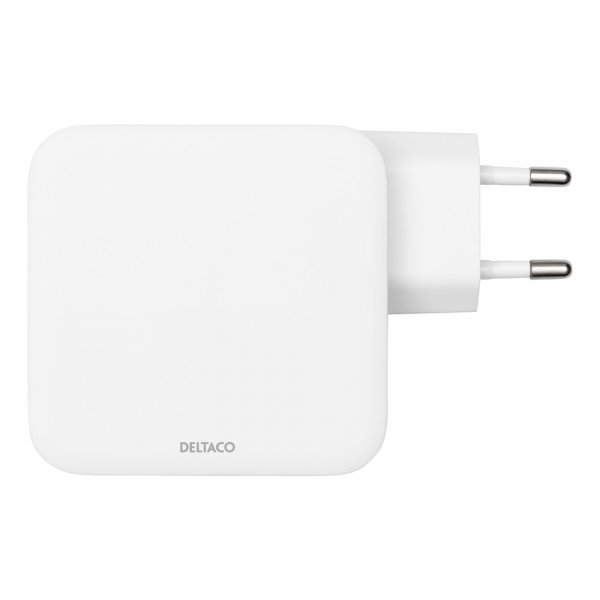 Deltaco Vægoplader 2xUSB-C PD GaN 100W