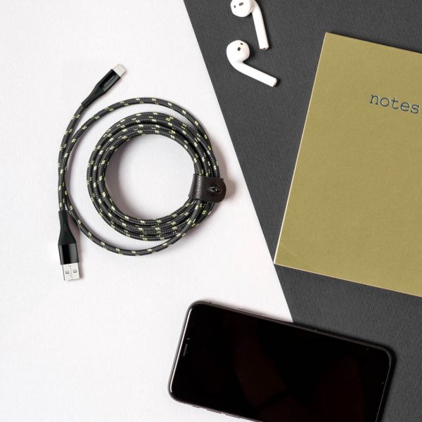 Usbepower Kabel USB til Lightning Kevlar 1.2m Sort Guld