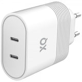Xqisit Vægoplader Dobbelt USB-C PD 40W Hvid
