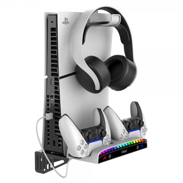 Ipega Vægmonteret Dockingstation til PS5/PS5 Slim RGB