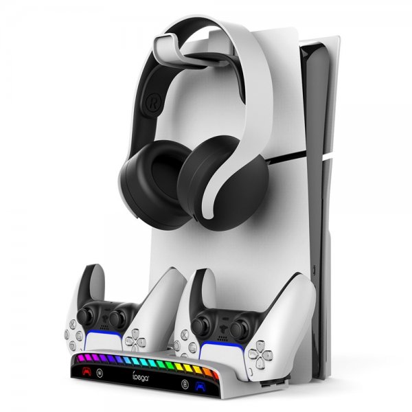 Ipega Vægmonteret Dockingstation til PS5/PS5 Slim RGB