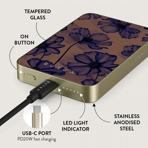 Burga Powerbank MagSafe 5000 mAh Velvet Night Gold