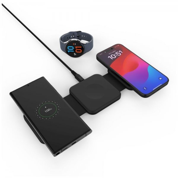 Fixed Sammenfoldelig Trådløs Oplader 3i1 Flex til Samsung