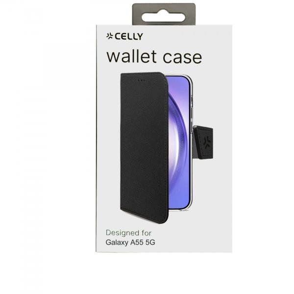 Celly Samsung Galaxy A55 Etui Wally Wallet Case Sort