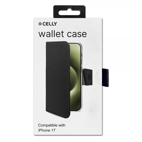 Celly iPhone 17 Etui Wally Wallet Case Sort