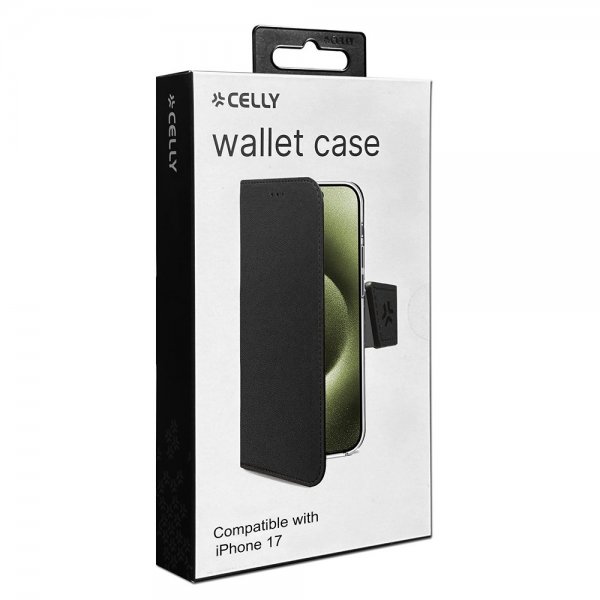 Celly iPhone 17 Etui Wally Wallet Case Sort