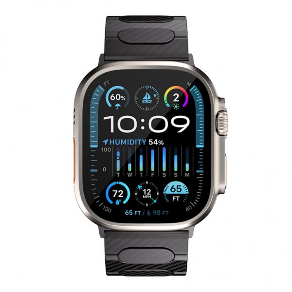 Just Mobile Apple Watch 44/45/46mm/Apple Watch Ultra Rem Kulfiber
