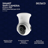 Deltaco Smart Home WiFi-kamera med motoriseret Pan & Tilt-funktion til udendørs brug IP65