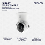 Deltaco Smart Home WiFi-kamera med motoriseret Pan & Tilt-funktion til udendørs brug IP65