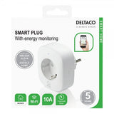 Deltaco Smart Home WiFi-stikkontakt med energioversigt