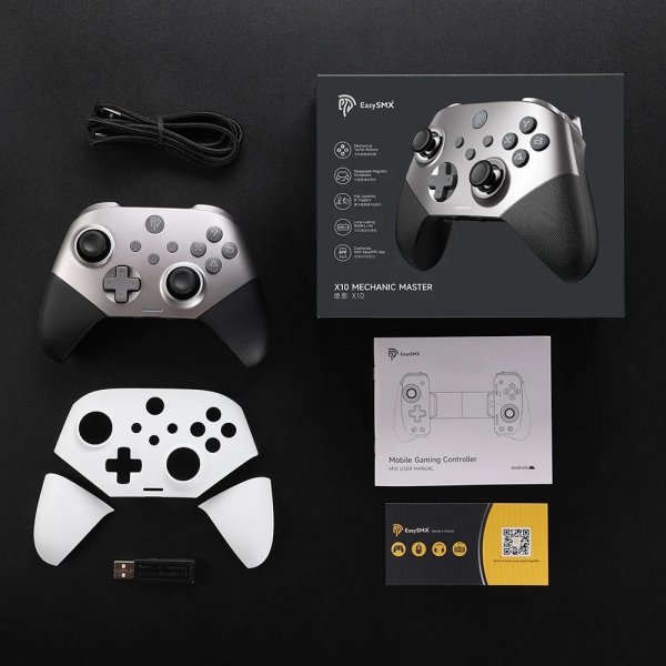 EasySMX X10 Mechanic Master Gamepad Trådløs/Kabel Sølv