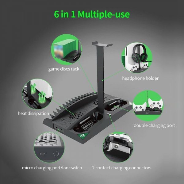 Ipega Xbox One 6-i-1 Multifunktionel Dockingstation med Blæser