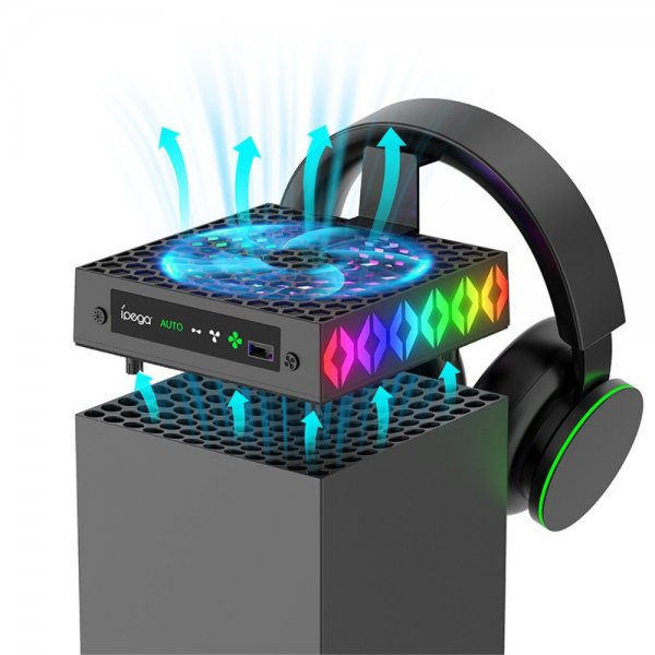 Ipega Xbox Series X Nedkølingsblæser med RGB og Hovedtelefonholder