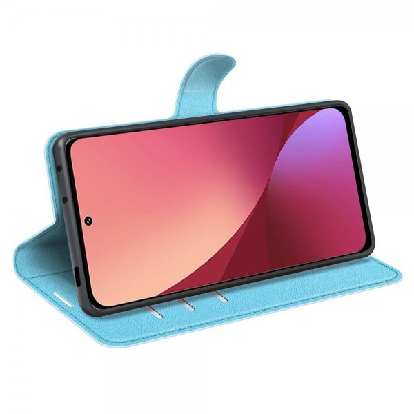 Xiaomi 12/12X Cover Litchi Blå