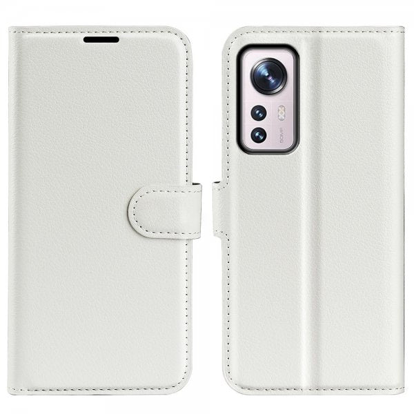 Xiaomi 12/12X Cover Litchi Hvid