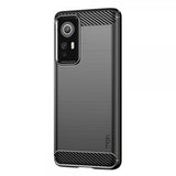 Mofi Xiaomi 12/12X Cover Børstet Kulfibertekstur Sort