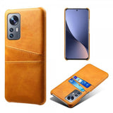 Xiaomi 12/12X Cover med to Kortlommer Lysebrun