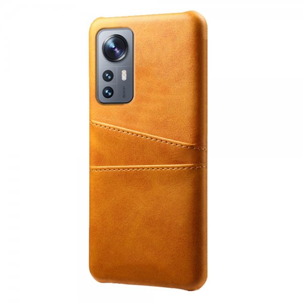 Xiaomi 12/12X Cover med to Kortlommer Lysebrun