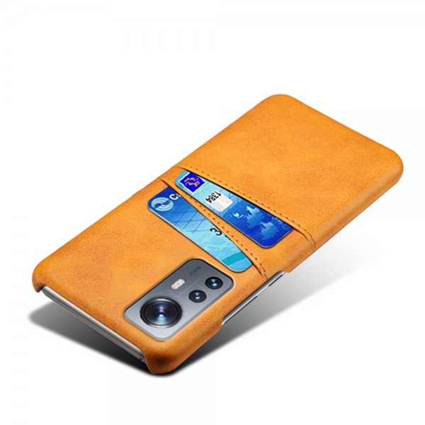 Xiaomi 12/12X Cover med to Kortlommer Lysebrun
