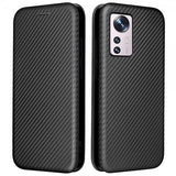 Xiaomi 12 Pro Etui Kulfibertekstur Sort