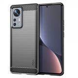 Mofi Xiaomi 12 Pro Cover Børstet Kulfibertekstur Sort