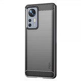Mofi Xiaomi 12 Pro Cover Børstet Kulfibertekstur Sort