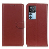 Xiaomi 12T/12T Pro Etui Litchi Brun
