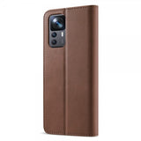 Lc.Imeeke Xiaomi 12T/12T Pro Etui med Kortlomme Standerfunktion Mørkebrun
