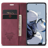 CaseMe Xiaomi 12T/12T Pro Etui Retro Flip Rød