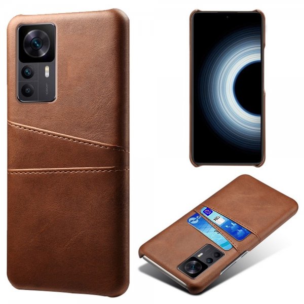 Xiaomi 12T/12T Pro Cover To Kortlommer Brun