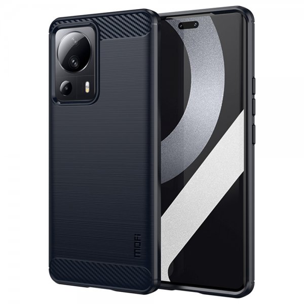 Mofi Xiaomi 13 Lite Cover Børstet Kulfibertekstur Blå