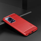 Mofi Xiaomi 13 Lite Cover Børstet Kulfibertekstur Rød