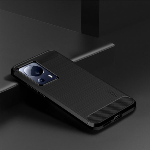 Mofi Xiaomi 13 Lite Cover Børstet Kulfibertekstur Sort