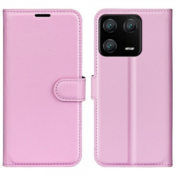 Xiaomi 13 Pro Etui Litchi Lyserød