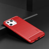 Mofi Xiaomi 13 Cover Børstet Kulfibertekstur Rød