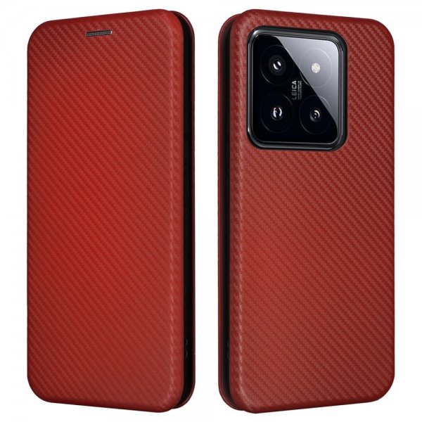 Xiaomi 14 Cover Kulfibertekstur Brun