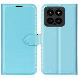 Xiaomi 14 Cover Litchi Blå