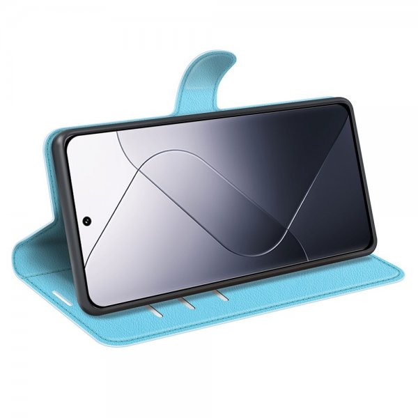 Xiaomi 14 Cover Litchi Blå