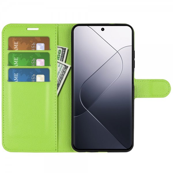 Xiaomi 14 Cover Litchi Grøn