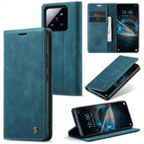 CaseMe Xiaomi 14 Flipcover Retro Blå