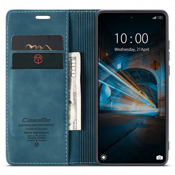 CaseMe Xiaomi 14 Flipcover Retro Blå