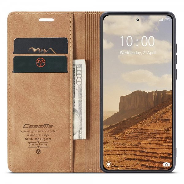 CaseMe Xiaomi 14 Flipcover Retro Brun