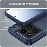 Xiaomi 14 Cover Børstet Kulfibertekstur Blå