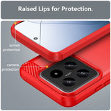 Xiaomi 14 Cover Børstet Kulfibertekstur Rød