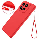 Xiaomi 14 Cover med rem Silikone Rød