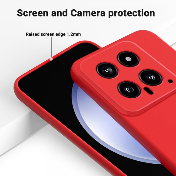 Xiaomi 14 Cover med rem Silikone Rød