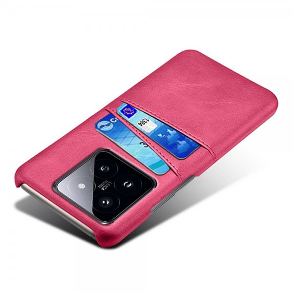 Xiaomi 14 Cover med to Kortlommer Magenta