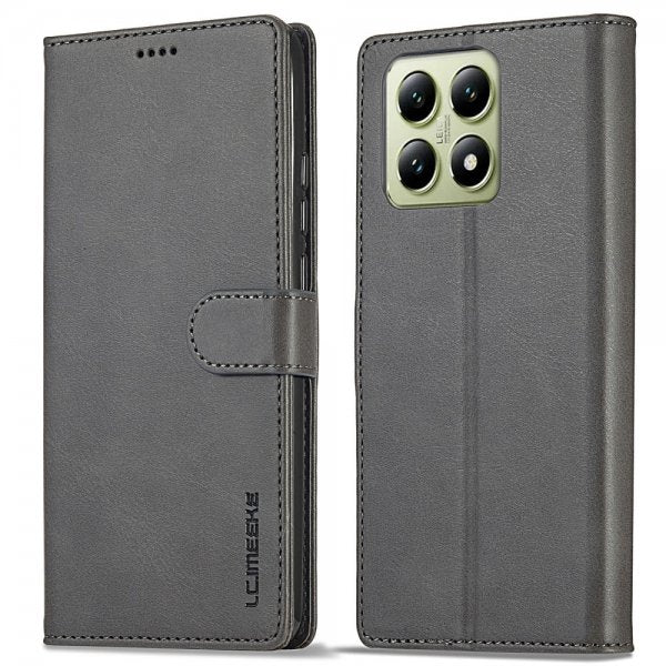 Lc.Imeeke Xiaomi 14T Cover med Kortlomme og Standfunktion Grå