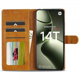 Lc.Imeeke Xiaomi 14T Cover med Kortlomme og Stativfunktion Lysebrun